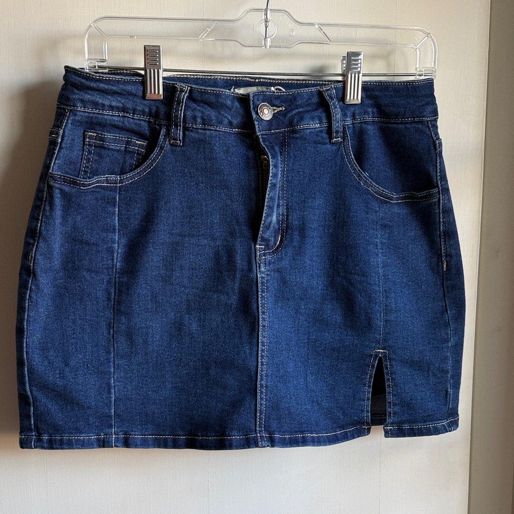 Dark Blue Denim Mini Skort